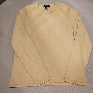 Lands' End Women's Cashmere Crew Neck Sweater - Tan